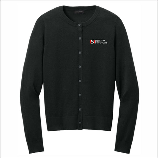 Industrial Source Inc Ladies Easy Care Crewneck Cardigan Sweater