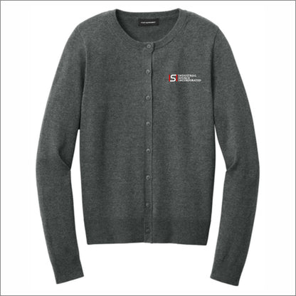 Industrial Source Inc Ladies Easy Care Crewneck Cardigan Sweater
