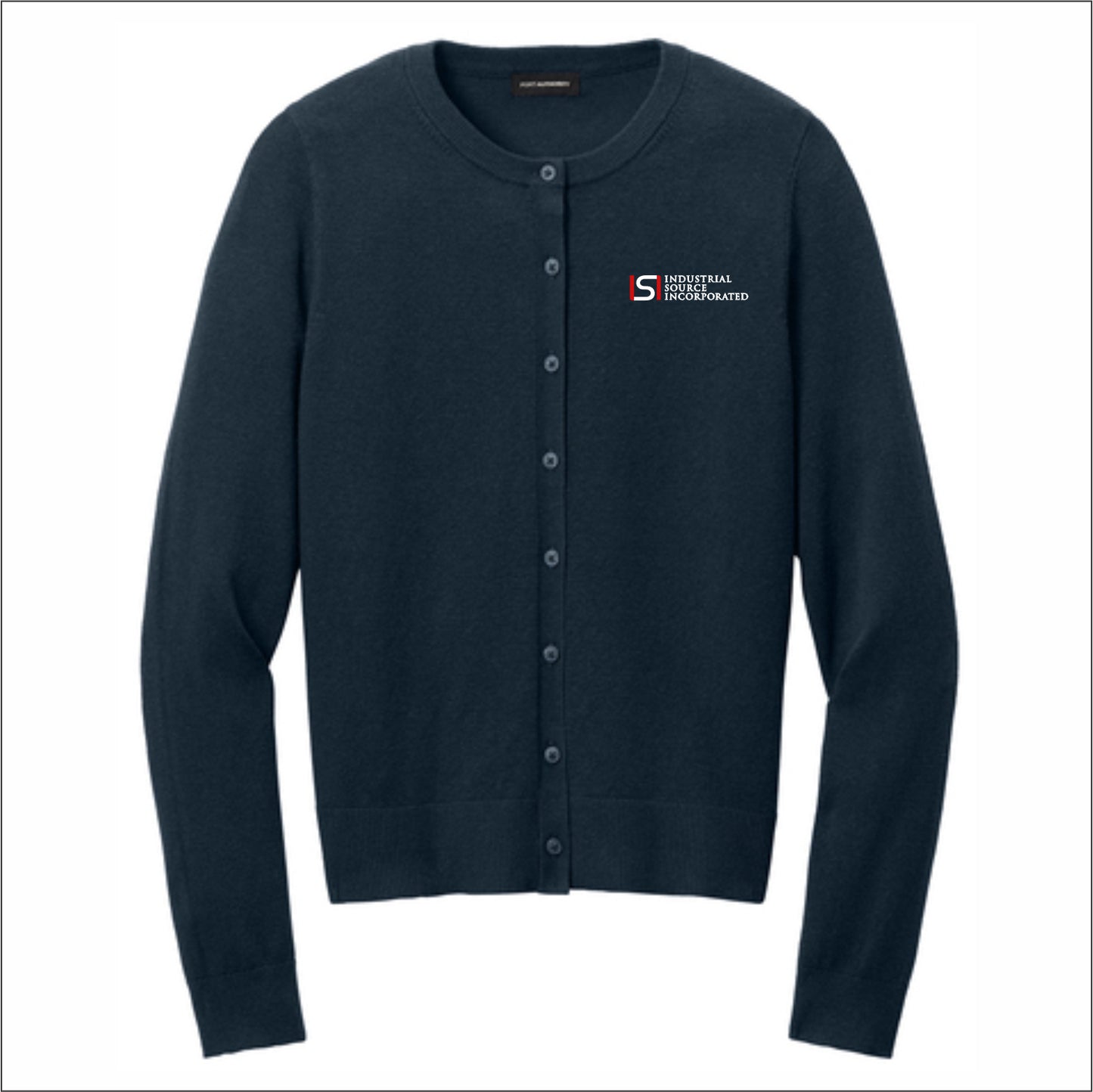 Industrial Source Inc Ladies Easy Care Crewneck Cardigan Sweater