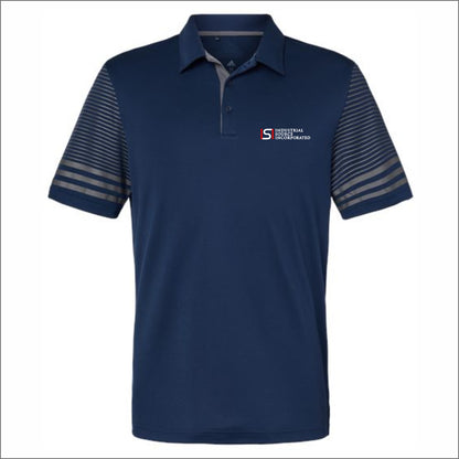 Industrial Source Inc Adidas Striped Sleeve Polo