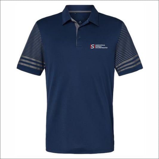 Industrial Source Inc Adidas Striped Sleeve Polo
