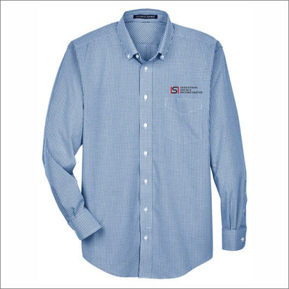 Industrial Source Inc Crown Collection Gingham Check Woven Dress Shirt