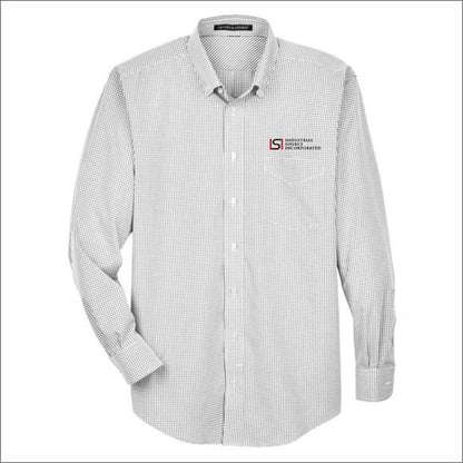 Industrial Source Inc Crown Collection Gingham Check Woven Dress Shirt