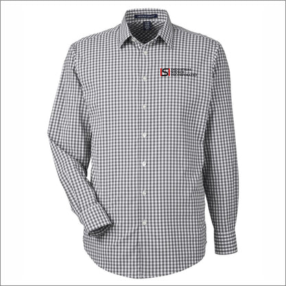 Industrial Source Inc Men's CrownLux Performance Gingham Dress Shirt