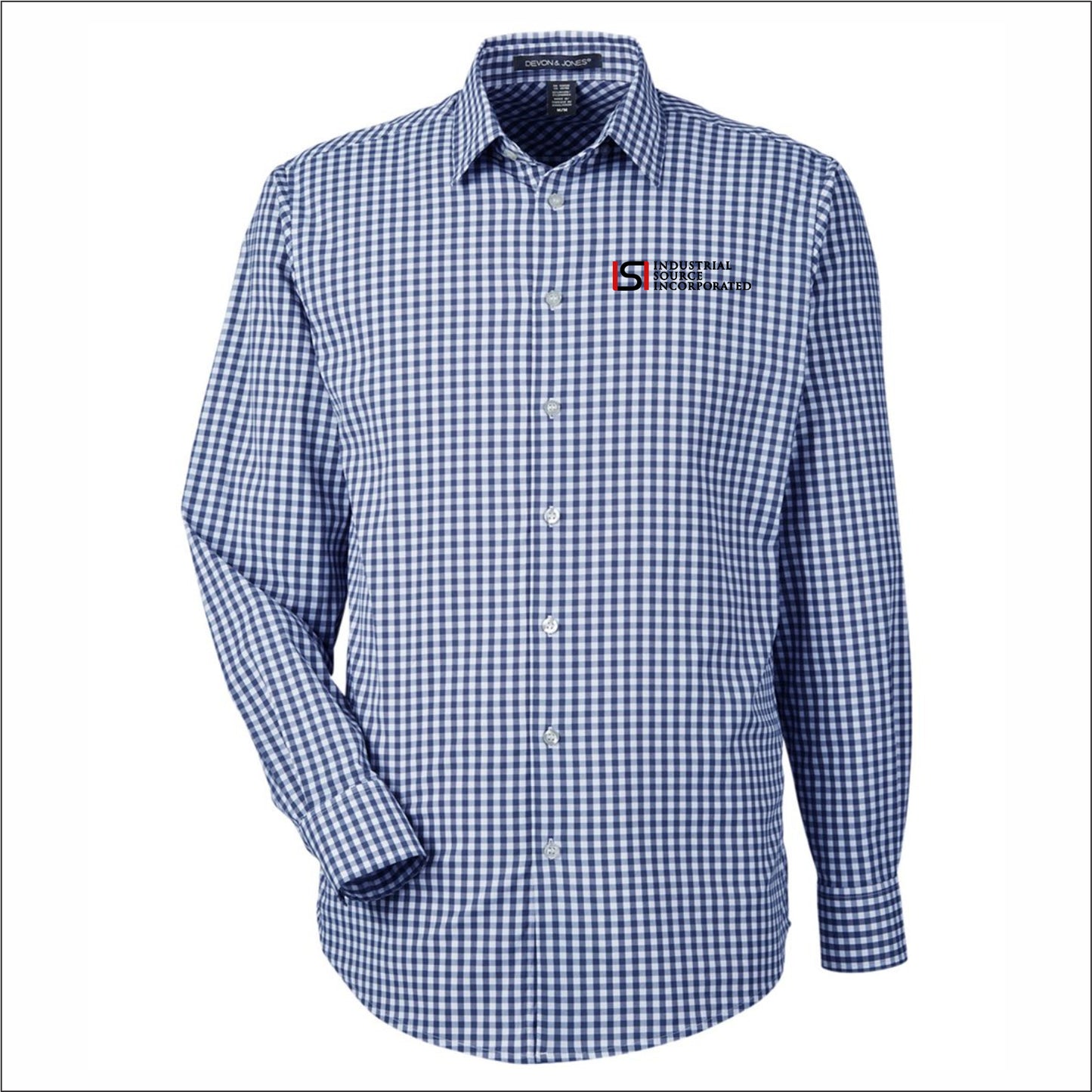 Industrial Source Inc Men's CrownLux Performance Gingham Dress Shirt