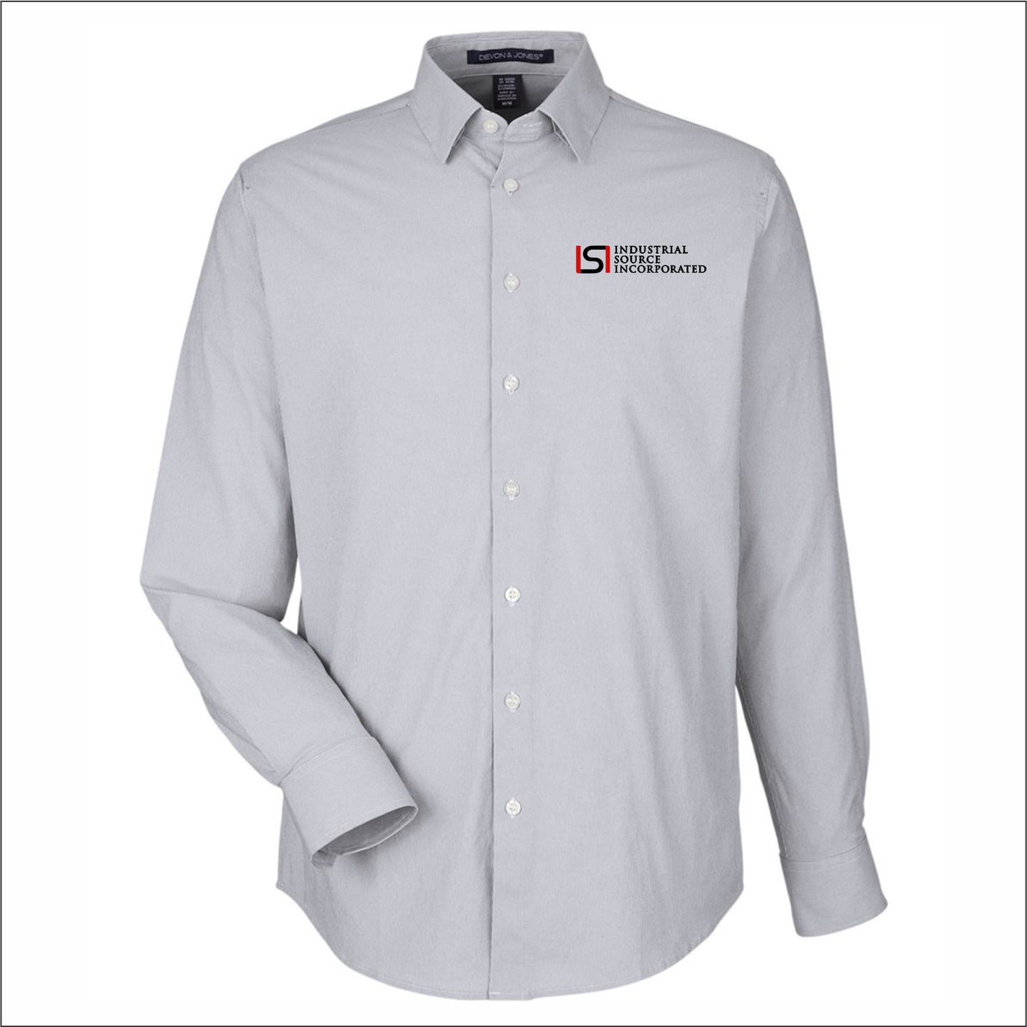 Industrial Source Inc Men's CrownLux Performance Microstripe Dress Shirt