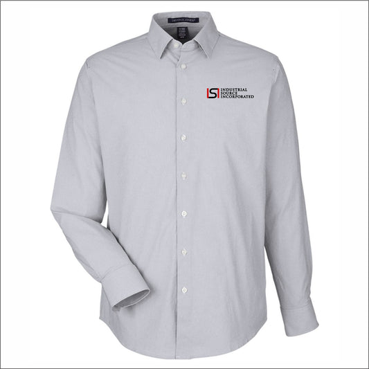 Industrial Source Inc Men's CrownLux Performance Microstripe Dress Shirt