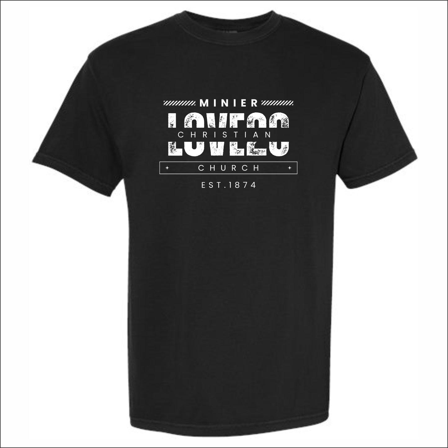 Minier Christian Church Pigment Dye T-shirt - Design C