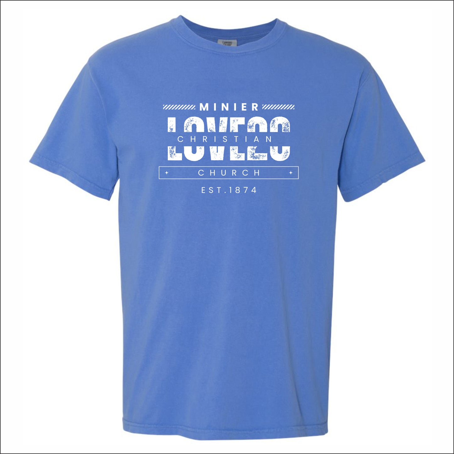 Minier Christian Church Pigment Dye T-shirt - Design C