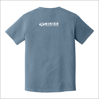 Minier Christian Church Pigment Dye T-shirt - Design A