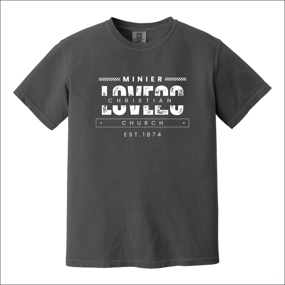 Minier Christian Church Pigment Dye T-shirt - Design C