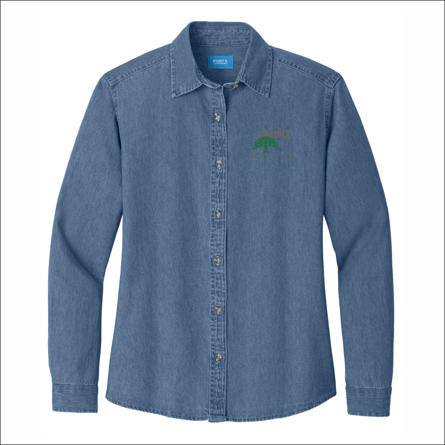 MNLA Member Ladies Long Sleeve Denim Shirt