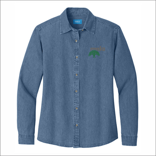 MNLA Ladies Long Sleeve Denim Shirt