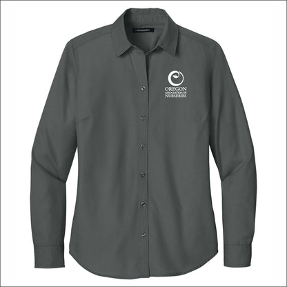 OAN Ladies Nailhead Easy Care Long Sleeve Shirt