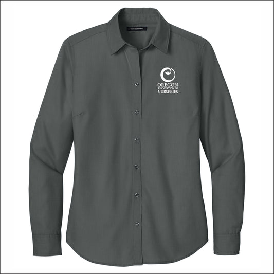 OAN Ladies Nailhead Easy Care Long Sleeve Shirt