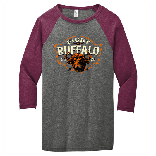 Fight Like A Ruffalo Soft Jersey 3/4 Sleeve Baseball Tee
