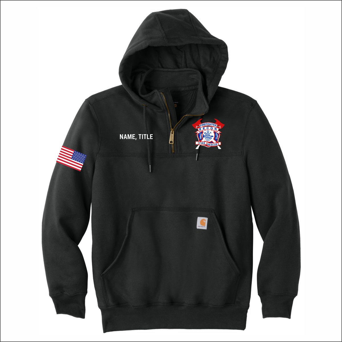 SFPD Carhartt Rain Defender Paxton Hooded Zip Mock Sweatshirt