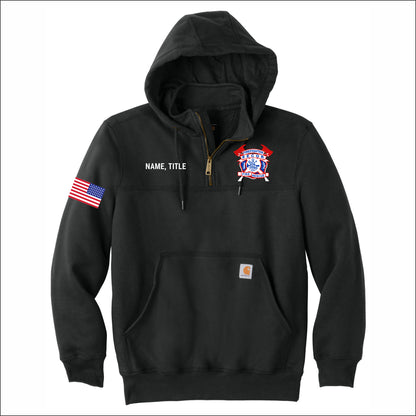 SFPD Carhartt Rain Defender Paxton Hooded Zip Mock Sweatshirt